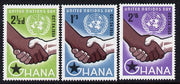 Ghana 1958 United Nations Day perf set of 3 unmounted mint SG 201-3