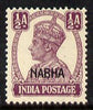 Indian States - Nabha 1941-45 KG6 1/2a purple unmounted mint SG 106