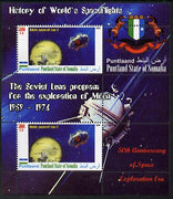 Puntland State of Somalia 2010 History of Space Flight - Soviet Moon Programme #3 perf sheetlet containing 2 values unmounted mint