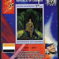 Cabinda Province 2011 Tribute to Yuri Gagarin - Paintings #01 perf souvenir sheet,unmounted mint