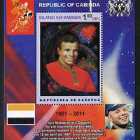 Cabinda Province 2011 Tribute to Yuri Gagarin - Paintings #03 perf souvenir sheet,unmounted mint