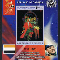 Cabinda Province 2011 Tribute to Yuri Gagarin - Paintings #04 imperf souvenir sheet,unmounted mint