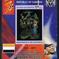 Cabinda Province 2011 Tribute to Yuri Gagarin - Paintings #05 imperf souvenir sheet,unmounted mint