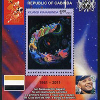 Cabinda Province 2011 Tribute to Yuri Gagarin - Paintings #09 perf souvenir sheet,unmounted mint