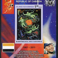 Cabinda Province 2011 Tribute to Yuri Gagarin - Paintings #10 imperf souvenir sheet,unmounted mint