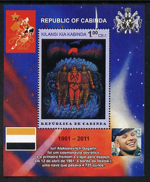 Cabinda Province 2011 Tribute to Yuri Gagarin - Paintings #12 perf souvenir sheet,unmounted mint