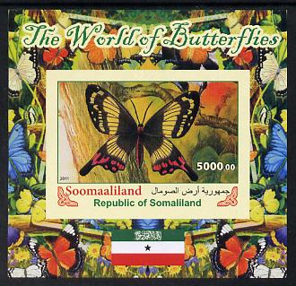 Somaliland 2011 The World of Butterflies #5 imperf souvenir sheet,unmounted mint