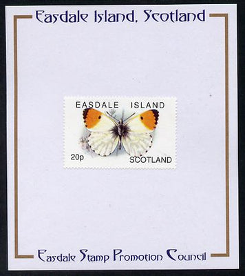 Easdale 1996 Butterflies - 20p Orange-Tip mounted on Publicity proof card issued by the Easdale Stamp Promotion Council