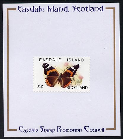 Easdale 1996 Butterflies - 35p Red Admiral mounted on Publicity proof card issued by the Easdale Stamp Promotion Council