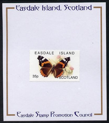 Easdale 1996 Butterflies - 35p Red Admiral mounted on Publicity proof card issued by the Easdale Stamp Promotion Council