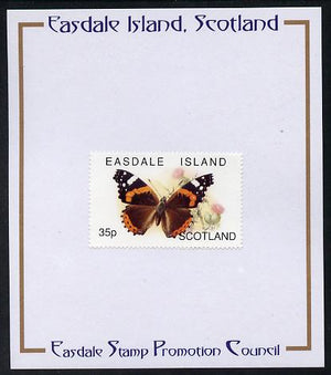 Easdale 1996 Butterflies - 35p Red Admiral mounted on Publicity proof card issued by the Easdale Stamp Promotion Council