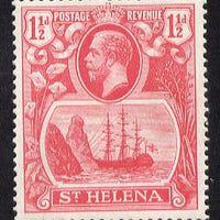 St Helena 1922-37 KG5 Badge Script 1.5d single with variety 'Bottom vignette frame line broken twice' (stamp 24) unmounted mint SG 99var