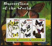 Maakhir State of Somalia 2011 Butterflies of the World #4 perf sheetlet containing 3 values unmounted mint