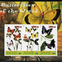 Maakhir State of Somalia 2011 Butterflies of the World #5 imperf sheetlet containing 3 values unmounted mint