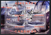 Rwanda 2012 Aircraft Carriers #4 perf sheetlet containing 4 values fine cto used