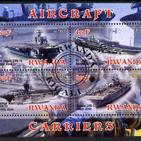 Rwanda 2012 Aircraft Carriers #5 perf sheetlet containing 4 values fine cto used
