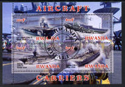 Rwanda 2012 Aircraft Carriers #5 perf sheetlet containing 4 values fine cto used