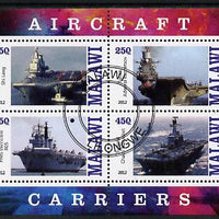 Malawi 2012 Aircraft Carriers #3 perf sheetlet containing 4 values fine cto used
