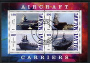 Malawi 2012 Aircraft Carriers #3 perf sheetlet containing 4 values fine cto used