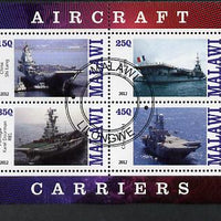 Malawi 2012 Aircraft Carriers #4 perf sheetlet containing 4 values fine cto used