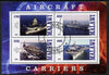 Malawi 2012 Aircraft Carriers #5 perf sheetlet containing 4 values fine cto used