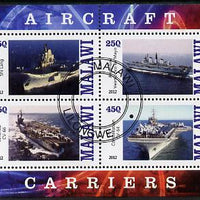 Malawi 2012 Aircraft Carriers #5 perf sheetlet containing 4 values fine cto used