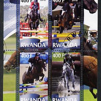 Rwanda 2012 London Olympic Games - Equestrian perf sheetlet containing 4 values fine cto used
