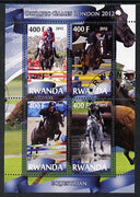 Rwanda 2012 London Olympic Games - Equestrian perf sheetlet containing 4 values fine cto used
