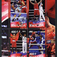 Rwanda 2012 London Olympic Games - Boxing perf sheetlet containing 4 values fine cto used