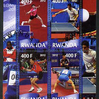 Rwanda 2012 London Olympic Games - Table Tennis perf sheetlet containing 4 values fine cto used