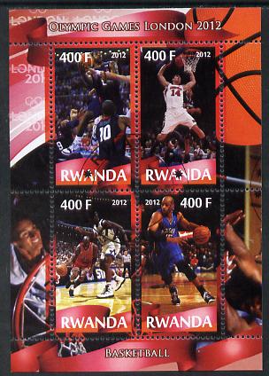 Rwanda 2012 London Olympic Games - Basketball perf sheetlet containing 4 values fine cto used