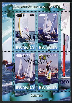 Rwanda 2012 London Olympic Games - Sailing perf sheetlet containing 4 values fine cto used