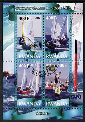 Rwanda 2012 London Olympic Games - Sailing perf sheetlet containing 4 values fine cto used