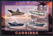Rwanda 2012 Aircraft Carriers #3 imperf sheetlet containing 4 values unmounted mint