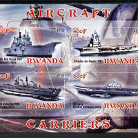 Rwanda 2012 Aircraft Carriers #4 imperf sheetlet containing 4 values unmounted mint