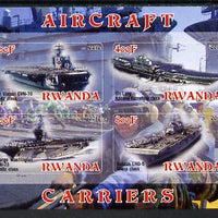 Rwanda 2012 Aircraft Carriers #5 imperf sheetlet containing 4 values unmounted mint