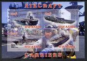 Rwanda 2012 Aircraft Carriers #5 imperf sheetlet containing 4 values unmounted mint