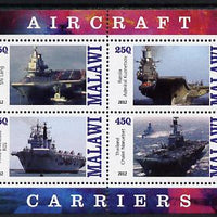Malawi 2012 Aircraft Carriers #3 perf sheetlet containing 4 values unmounted mint