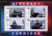 Malawi 2012 Aircraft Carriers #3 perf sheetlet containing 4 values unmounted mint