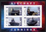 Malawi 2012 Aircraft Carriers #3 imperf sheetlet containing 4 values unmounted mint