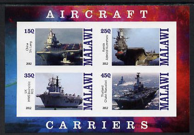 Malawi 2012 Aircraft Carriers #3 imperf sheetlet containing 4 values unmounted mint