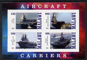 Malawi 2012 Aircraft Carriers #3 imperf sheetlet containing 4 values unmounted mint