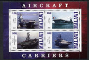 Malawi 2012 Aircraft Carriers #4 perf sheetlet containing 4 values unmounted mint