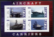 Malawi 2012 Aircraft Carriers #4 imperf sheetlet containing 4 values unmounted mint
