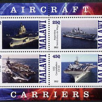 Malawi 2012 Aircraft Carriers #5 perf sheetlet containing 4 values unmounted mint