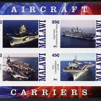 Malawi 2012 Aircraft Carriers #5 imperf sheetlet containing 4 values unmounted mint