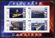 Malawi 2012 Aircraft Carriers #5 imperf sheetlet containing 4 values unmounted mint