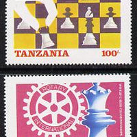 Tanzania 1986 World Chess/Rotary perf set of 2 unmounted mint SG 461-2