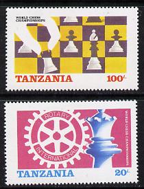 Tanzania 1986 World Chess/Rotary perf set of 2 unmounted mint SG 461-2