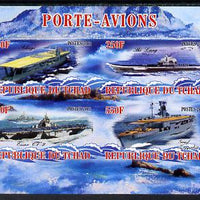 Chad 2012 Aircraft Carriers #4 imperf sheetlet containing 4 values unmounted mint